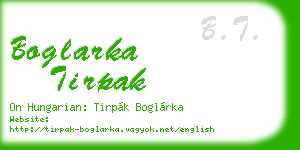boglarka tirpak business card