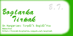 boglarka tirpak business card